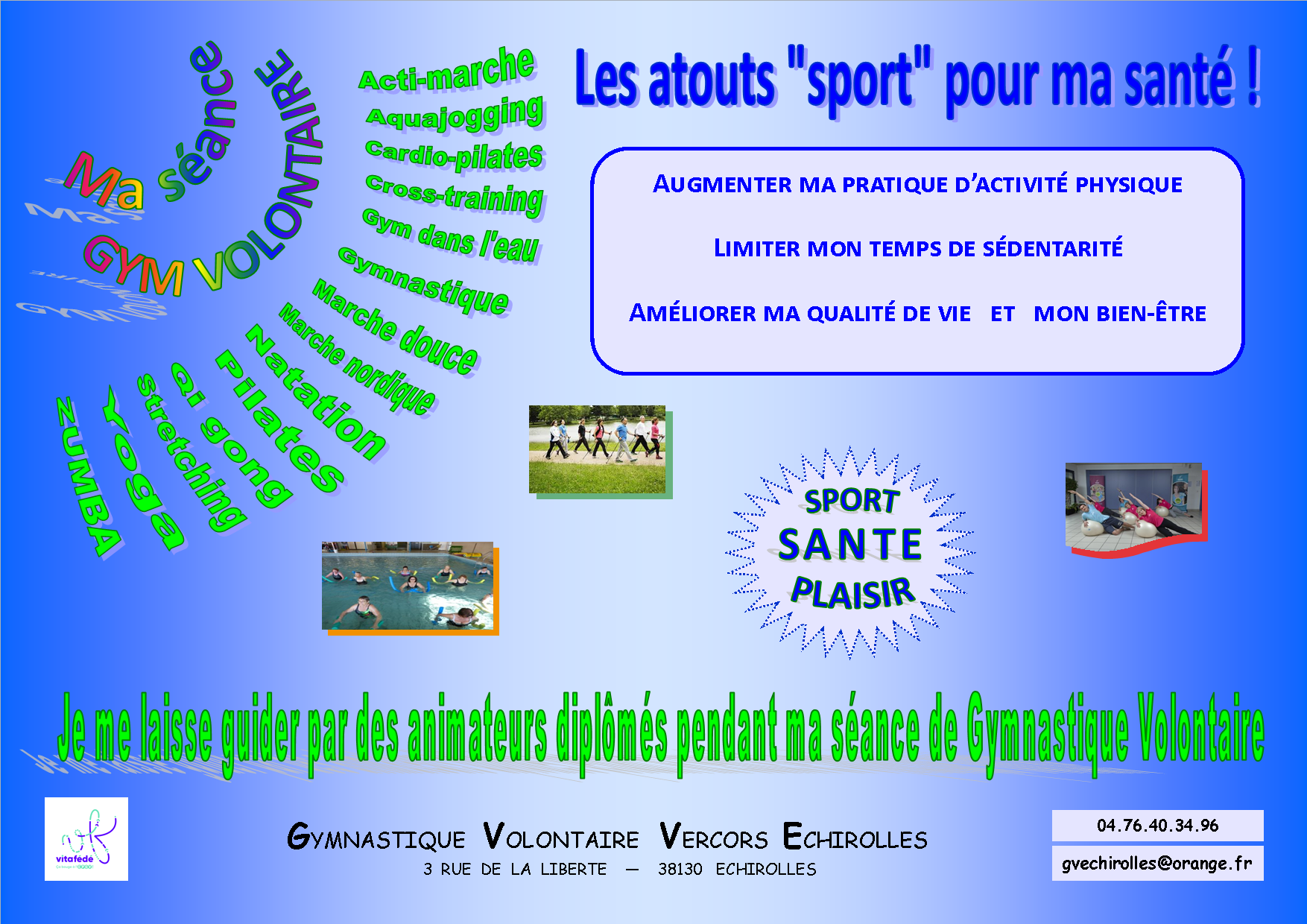 Affiche inscriptions 2020 Association gymnastique volontaire vercors echirolles Affiche inscriptions 2020 de l'Association gymnastique volontaire vercors echirolles