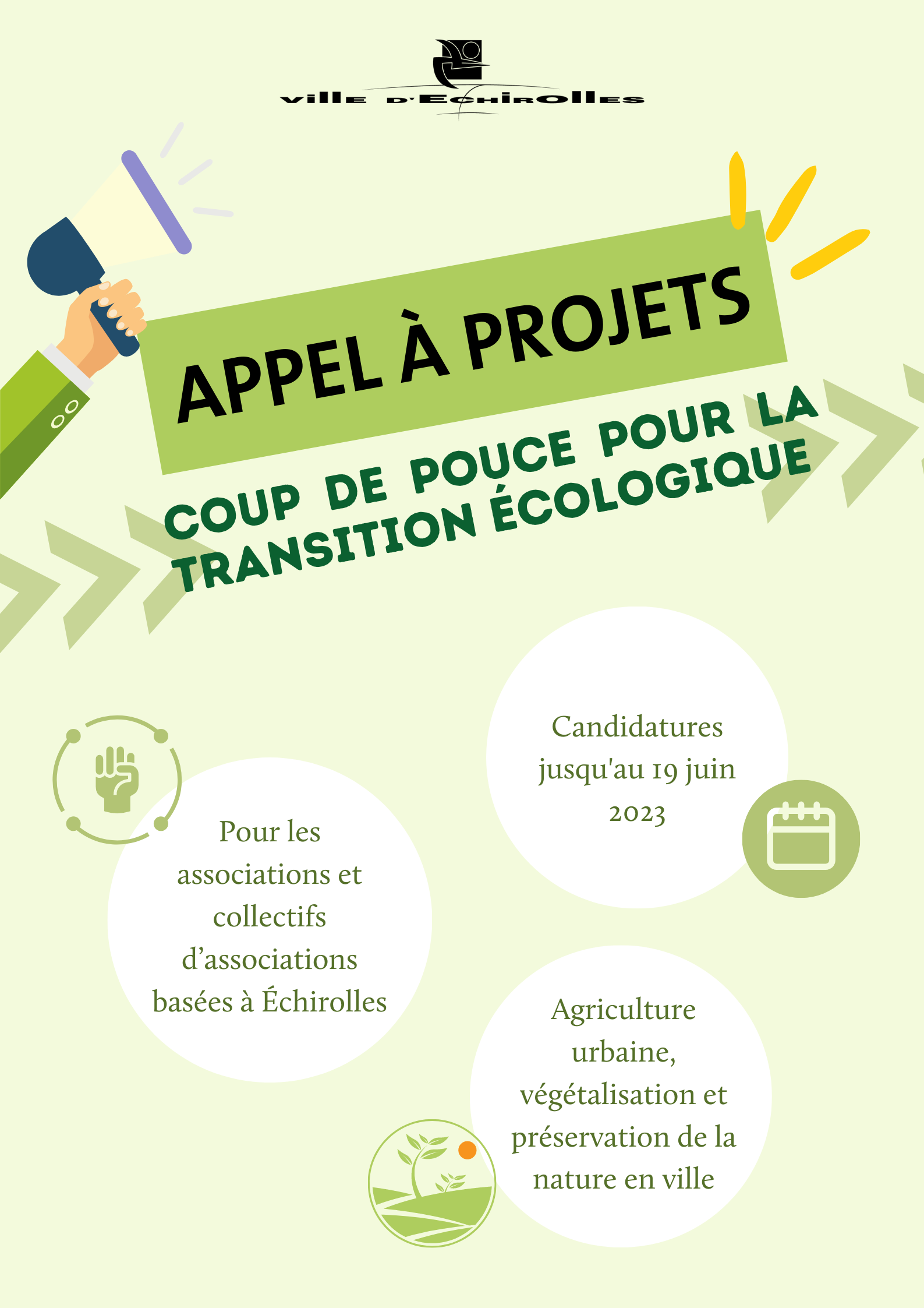 Affiche de l'appel à projets "Coup de pouce pour la transition écologique"