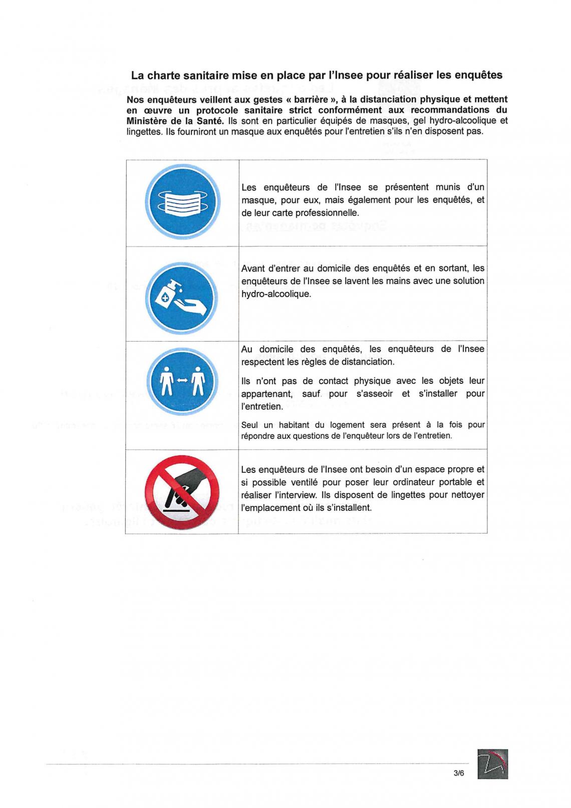 Charte sanitaire de l'insee pour réaliser les enquêtes en période de crise sanitaire