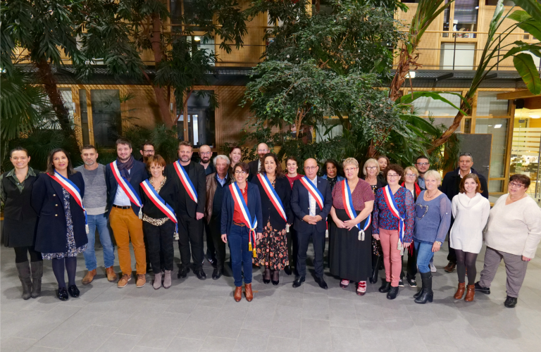 Photo de l'équipe municipale suite à l'élection d'Amandine Demore le 28/10/23