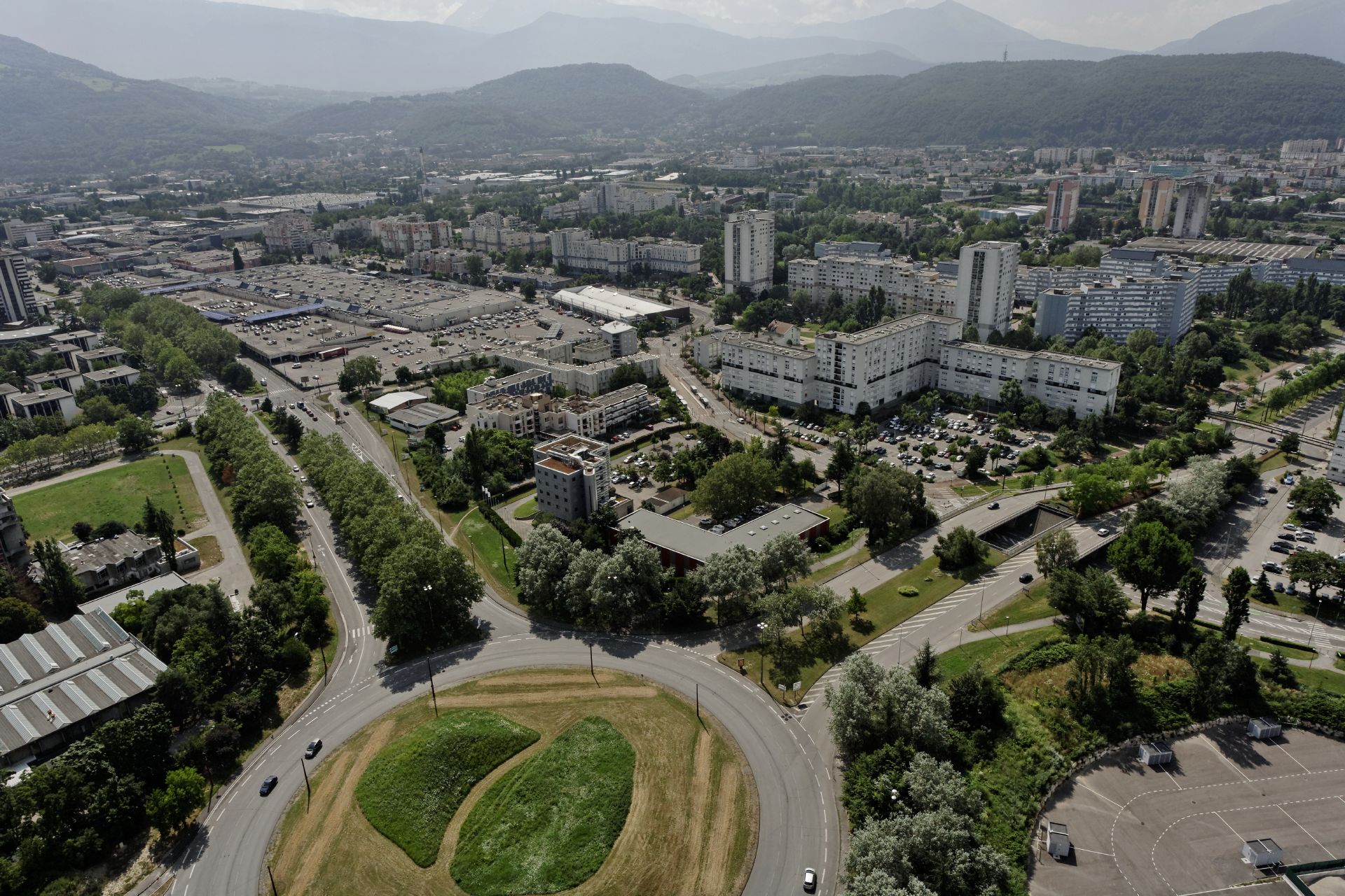 Vue aérienne d'Echirolles