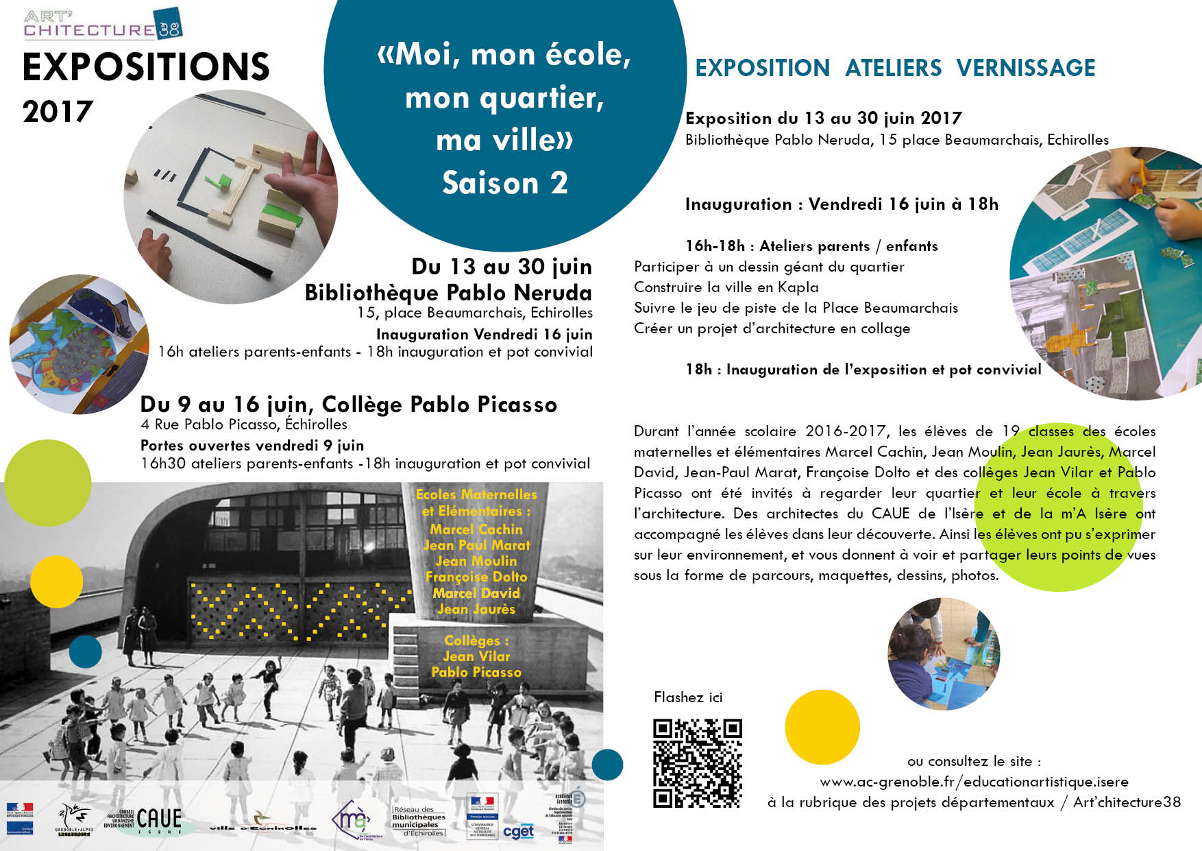 Invitation exposition Moi, mon école, mon quartier, ma ville 2017