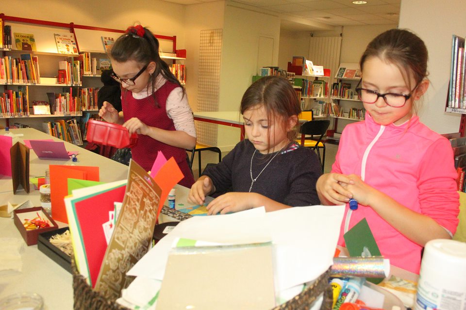 atelier création carte voeux bibliothèque neruda