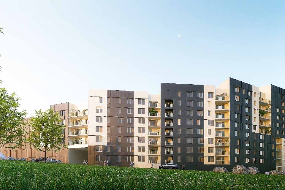 Projet Ravetto en chantier Image de l'immeuble vu depuis l'avenue des FTPF
