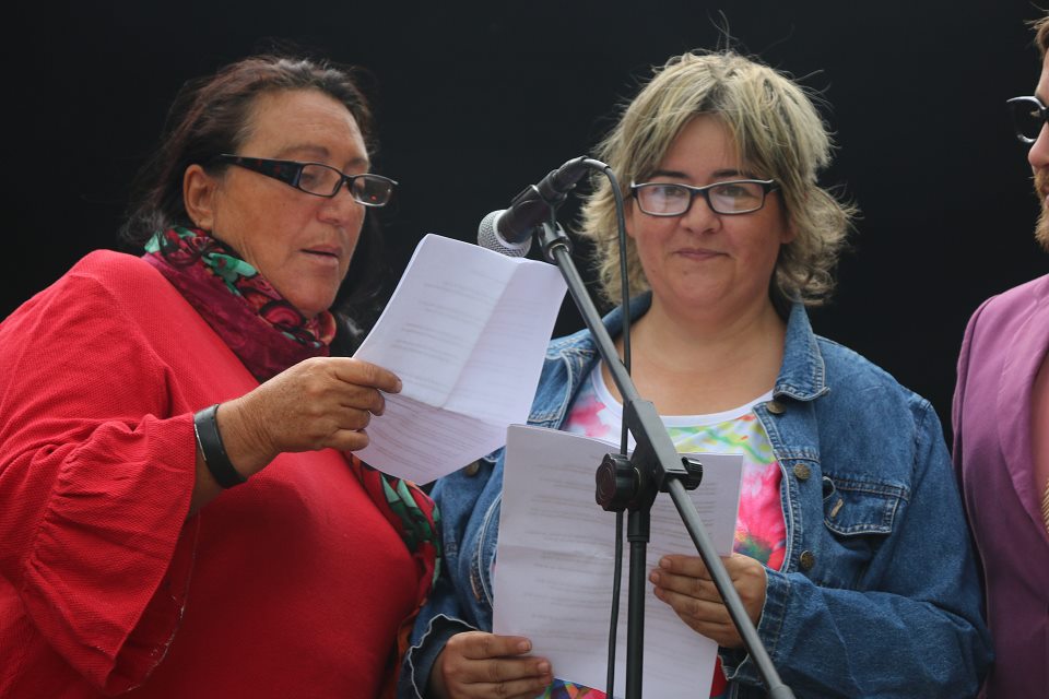 Brigitte et Stéphanie Pose première pierre centre santé village 2 santé