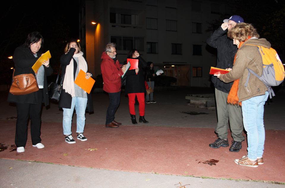 L'atelier d'écriture s'est déroulé en partie sur la place Beaumarchais