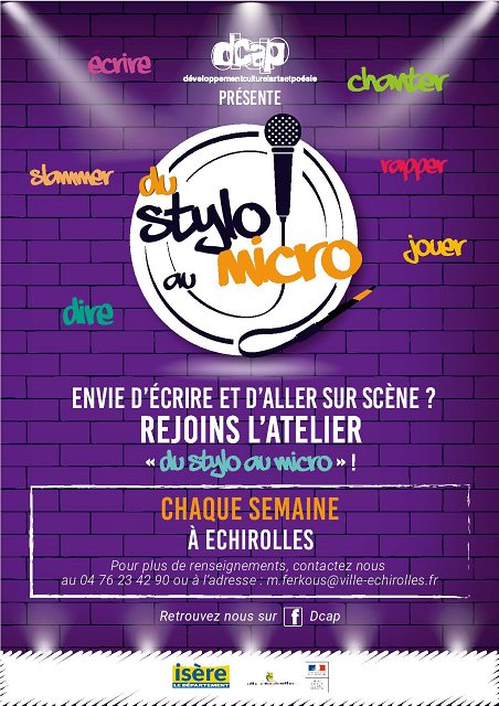 Atelier Dcap - Du stylo au micro Affiche de l'atelier Dcap "Du stylo au micro"