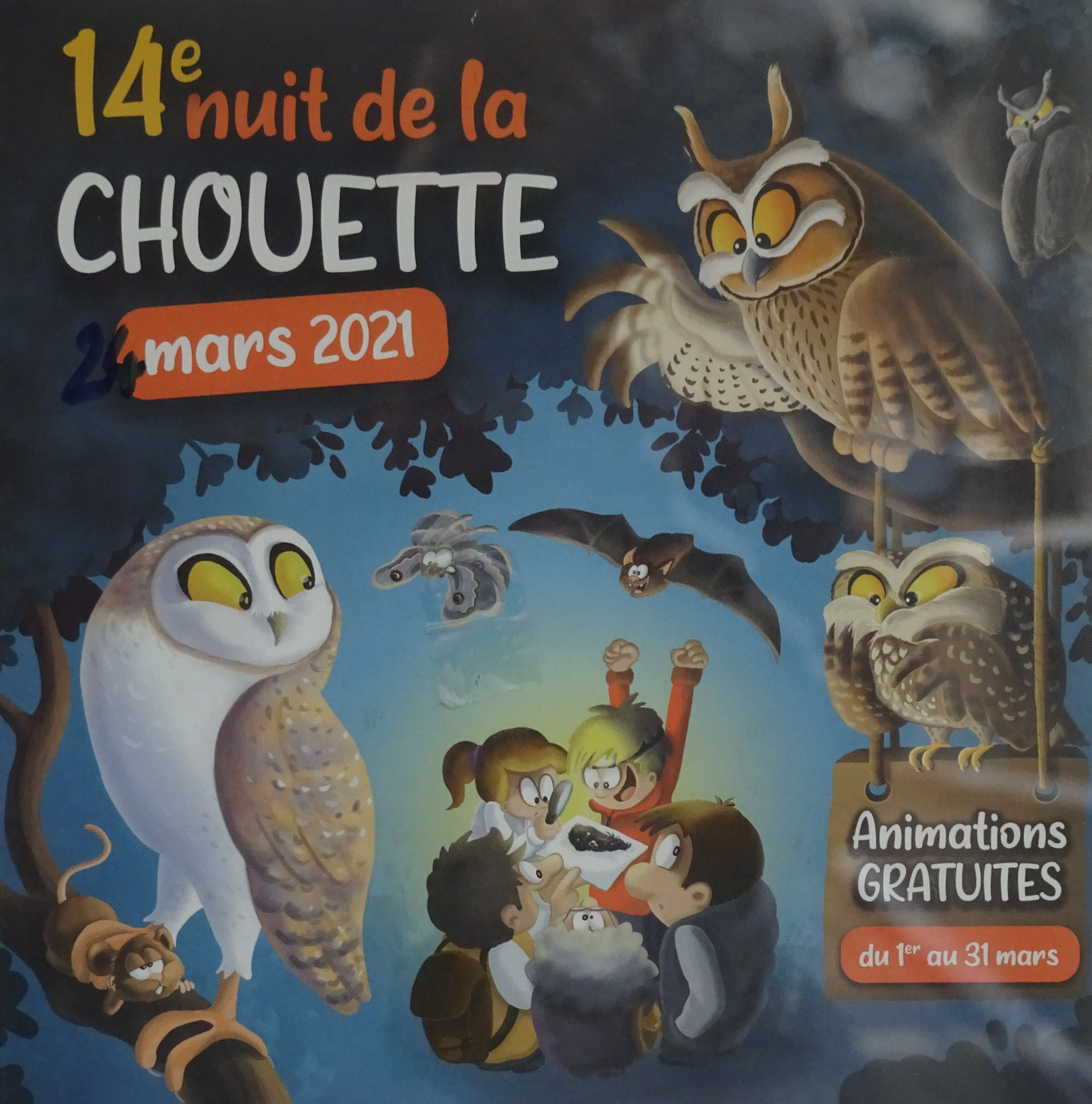 Affiche de la 14e nuit de la chouette Mars 2021