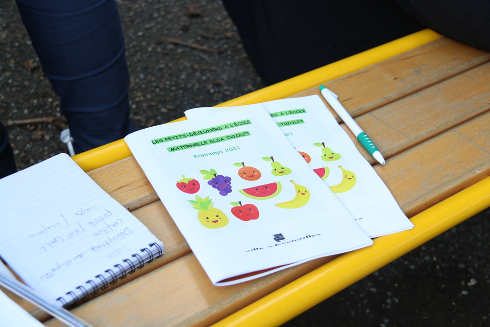 Les guides distribués aux parents lors de la dernière séance Photo du guide "les petits déjeuner à l'école maternelle Elsa Triolet"
