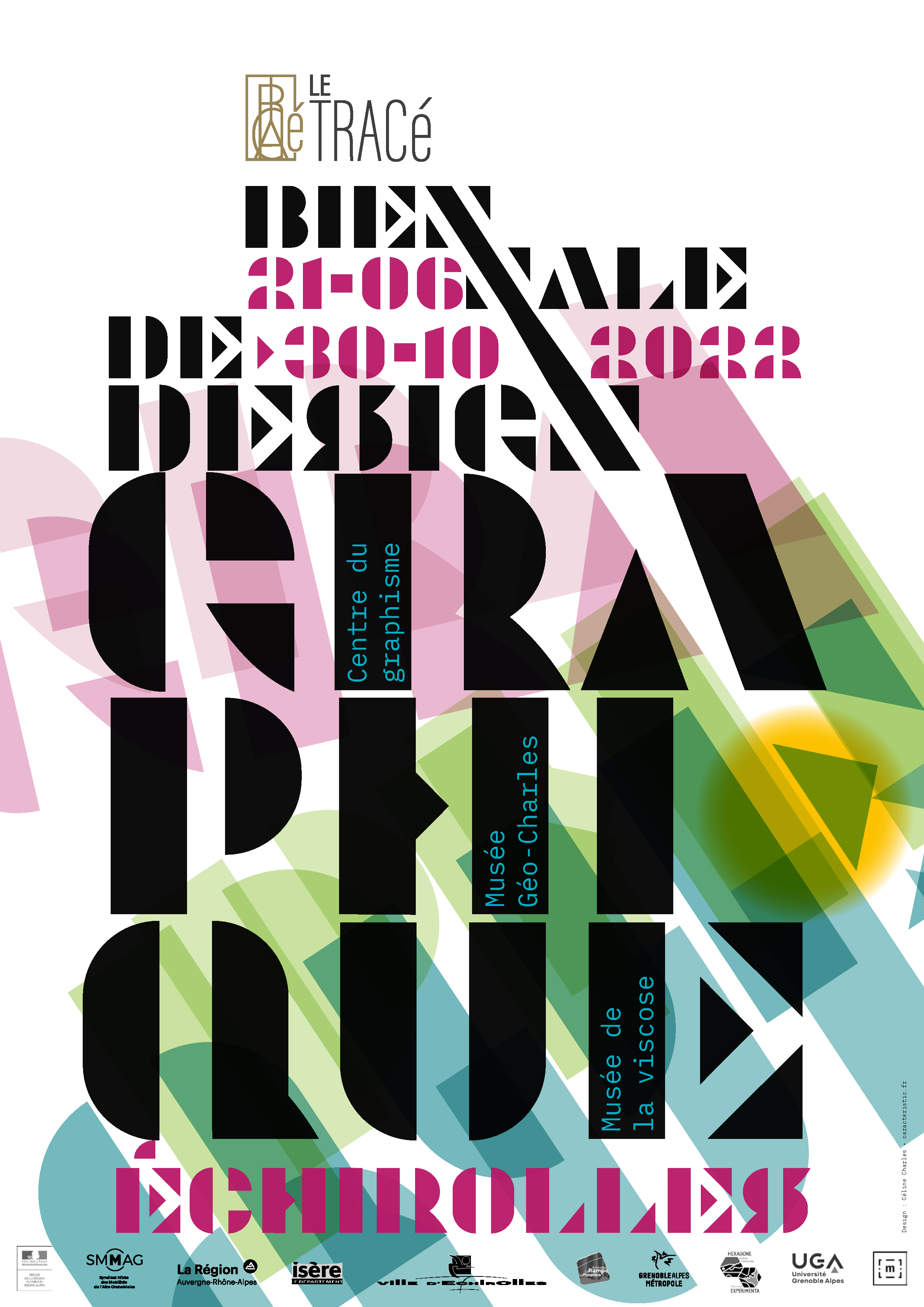 La 1ère biennale de design graphique Affiche de la biennale de design graphique avec les logos des partenaires