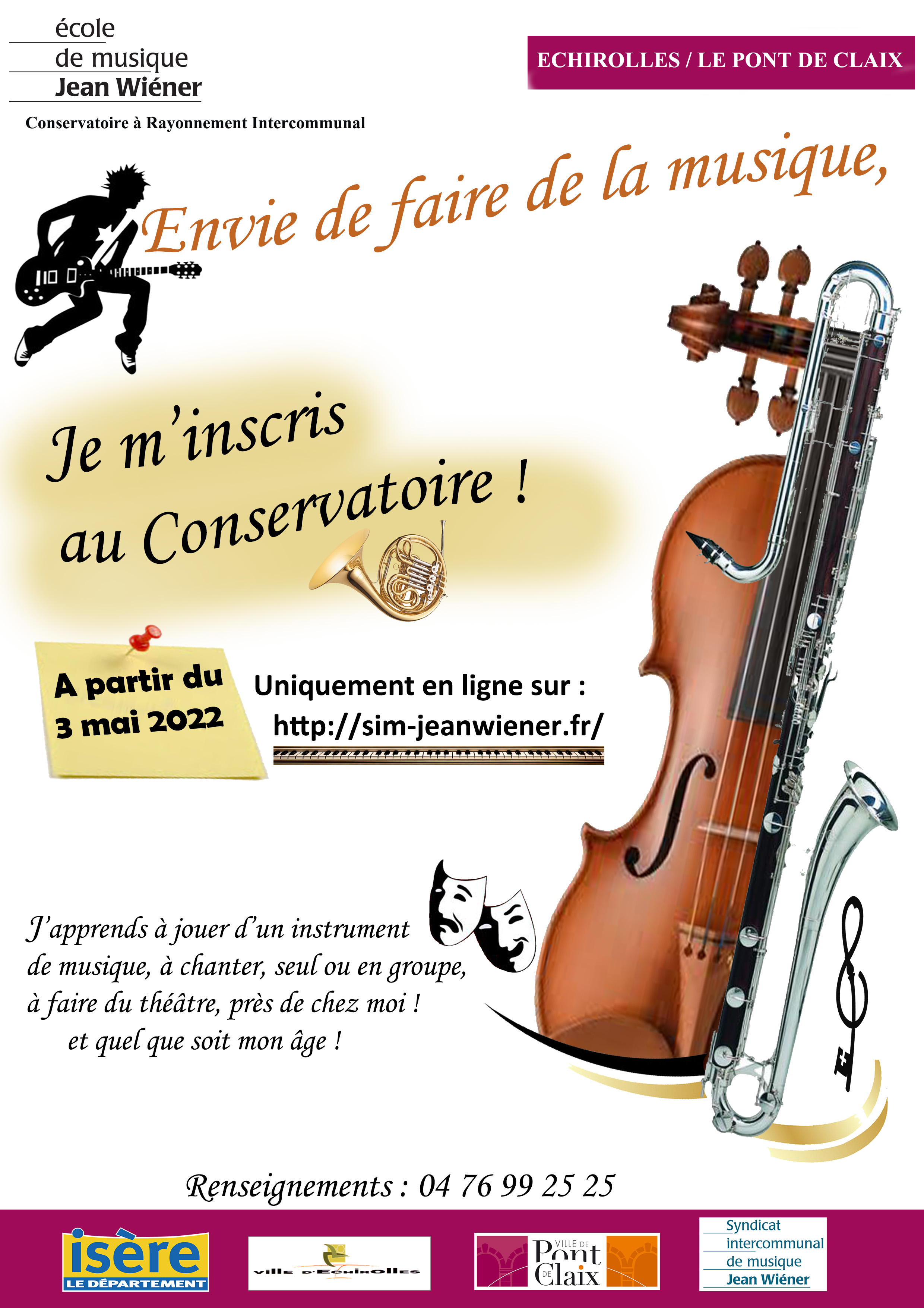 Ouverture des inscriptions à l'école de musique ! Tract pub école de musique 2022_ouverture inscription