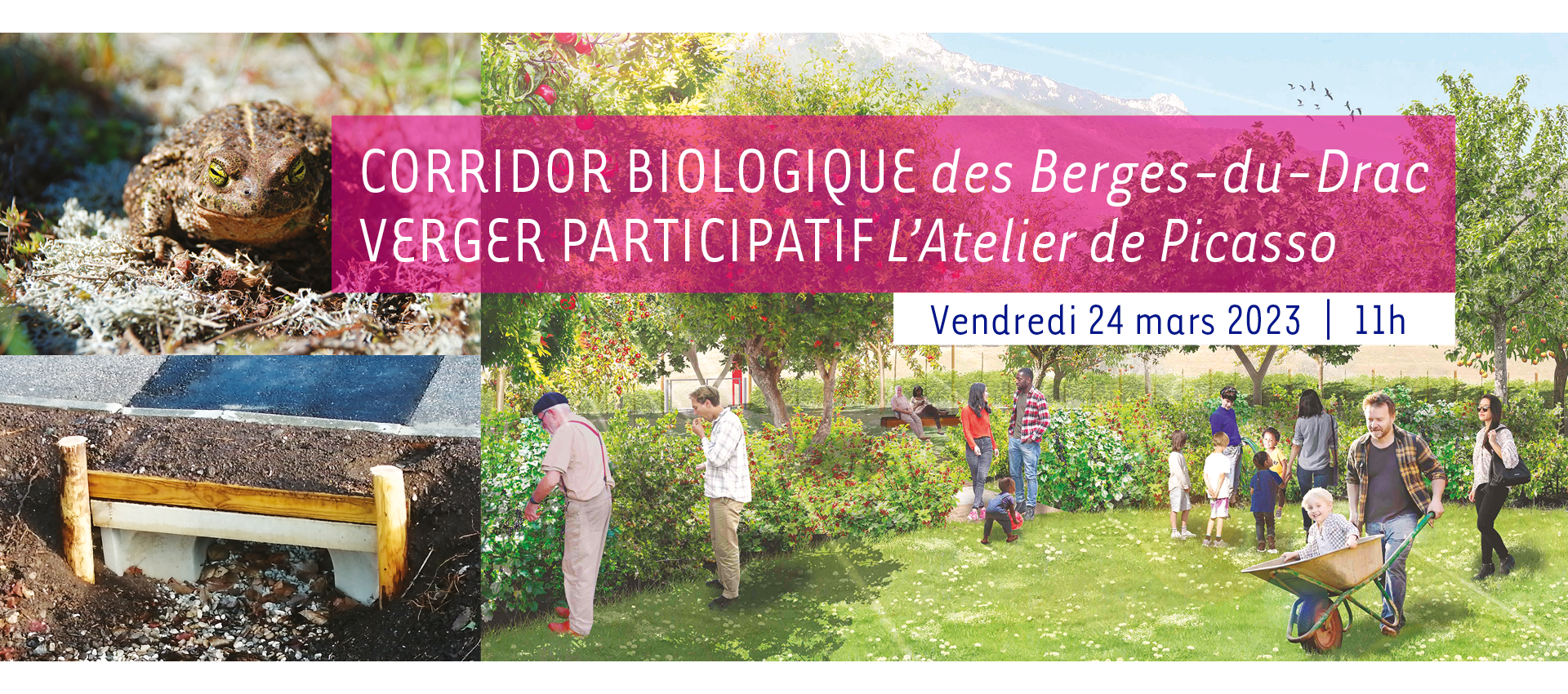 Slider de l'inauguration avec des photos du lieu