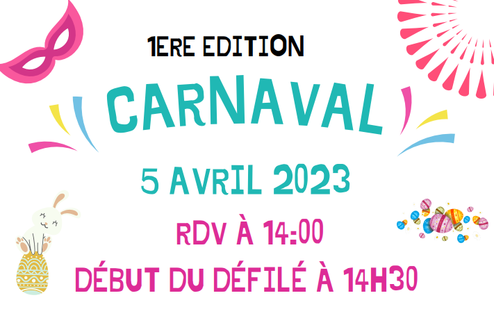 Affiche du carnaval et de la chasse aux oeufs 