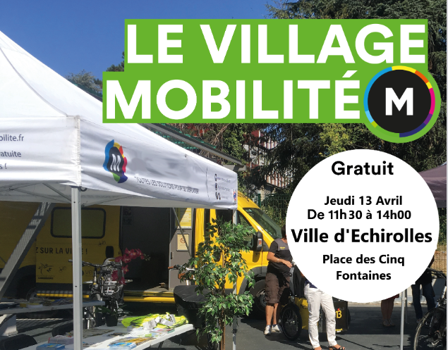 Affiche pour le Village Mobilité M, un événement sur les mobilités douces organisé par le SMMAG