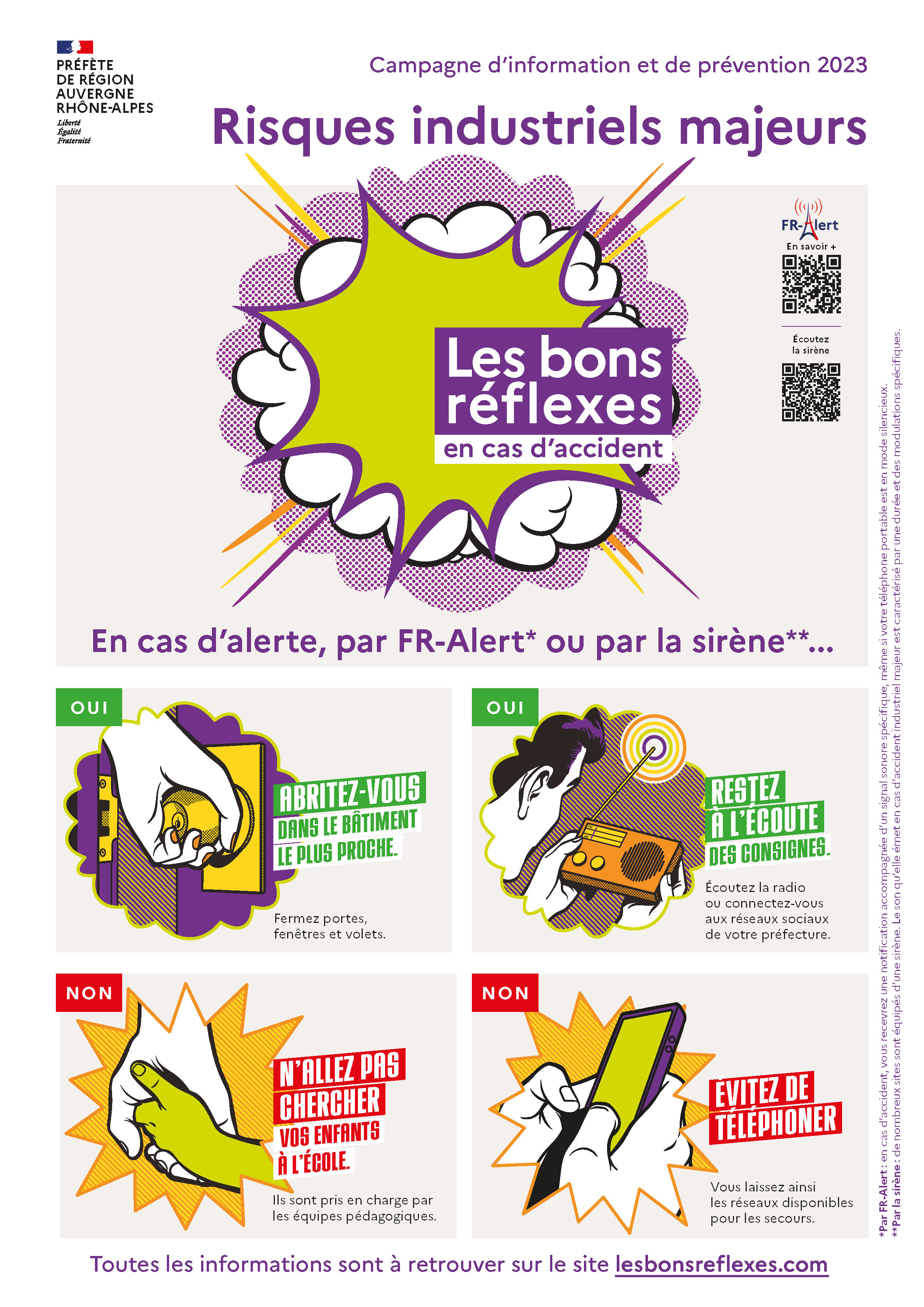 Les bosn réflexes face aux risques industriels majeurs Affiche des risques industriels majeurs