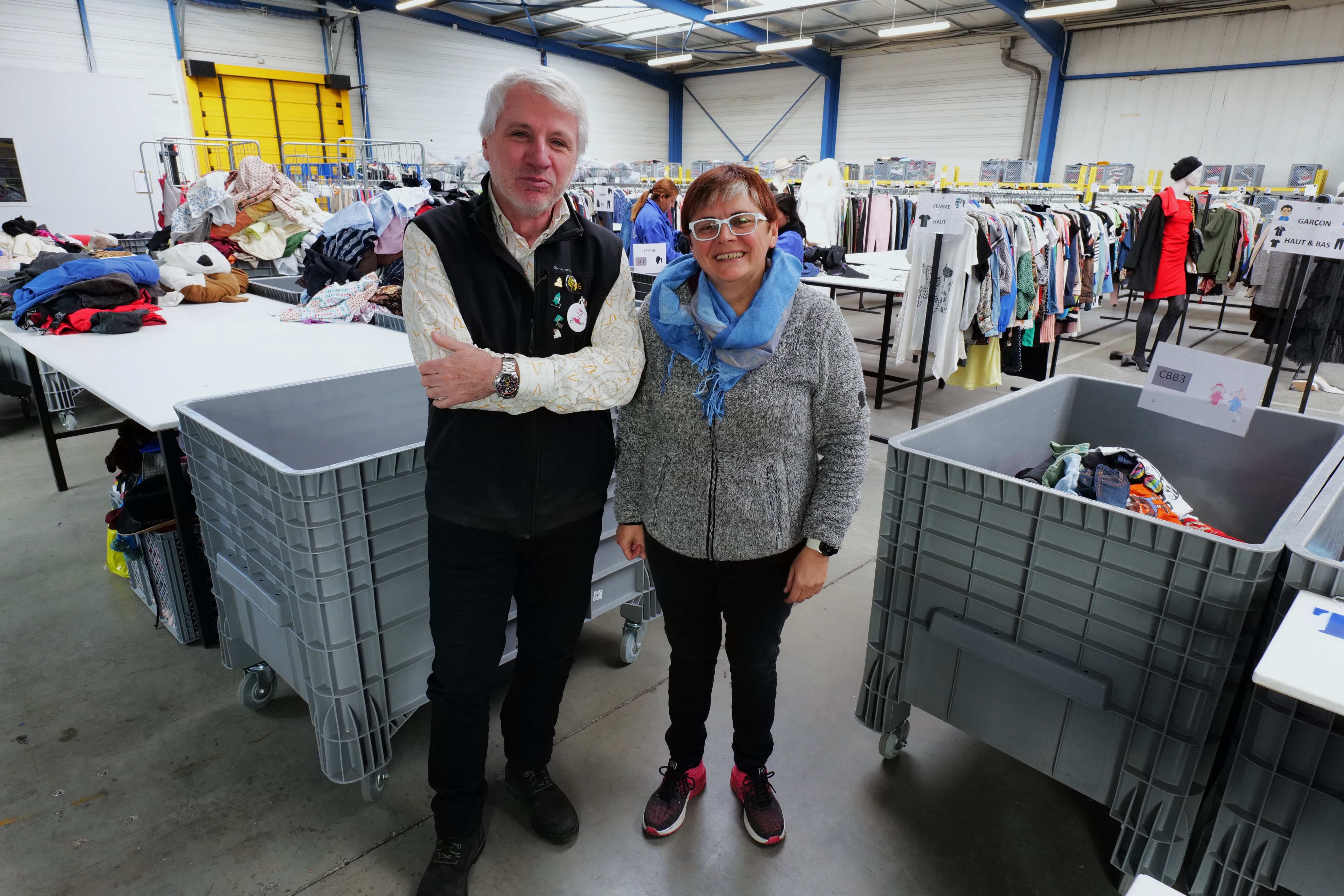 Jean Pierre Polidori et Trinidad Garcia, directeur Emmaüs Grenoble et coordinatrice de l'atelier.