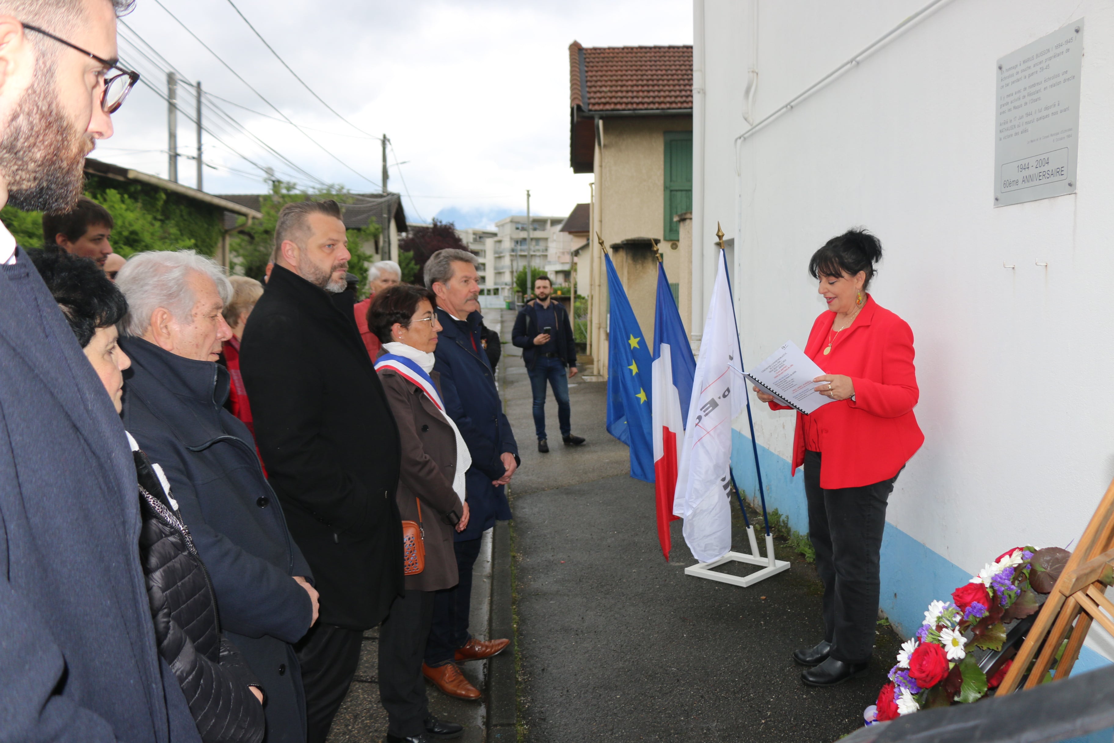 Hommage à Marius Buisson, ancien résistant et membre de l’Armée secrète, déporté et décédé au camp de Mauthausen. 