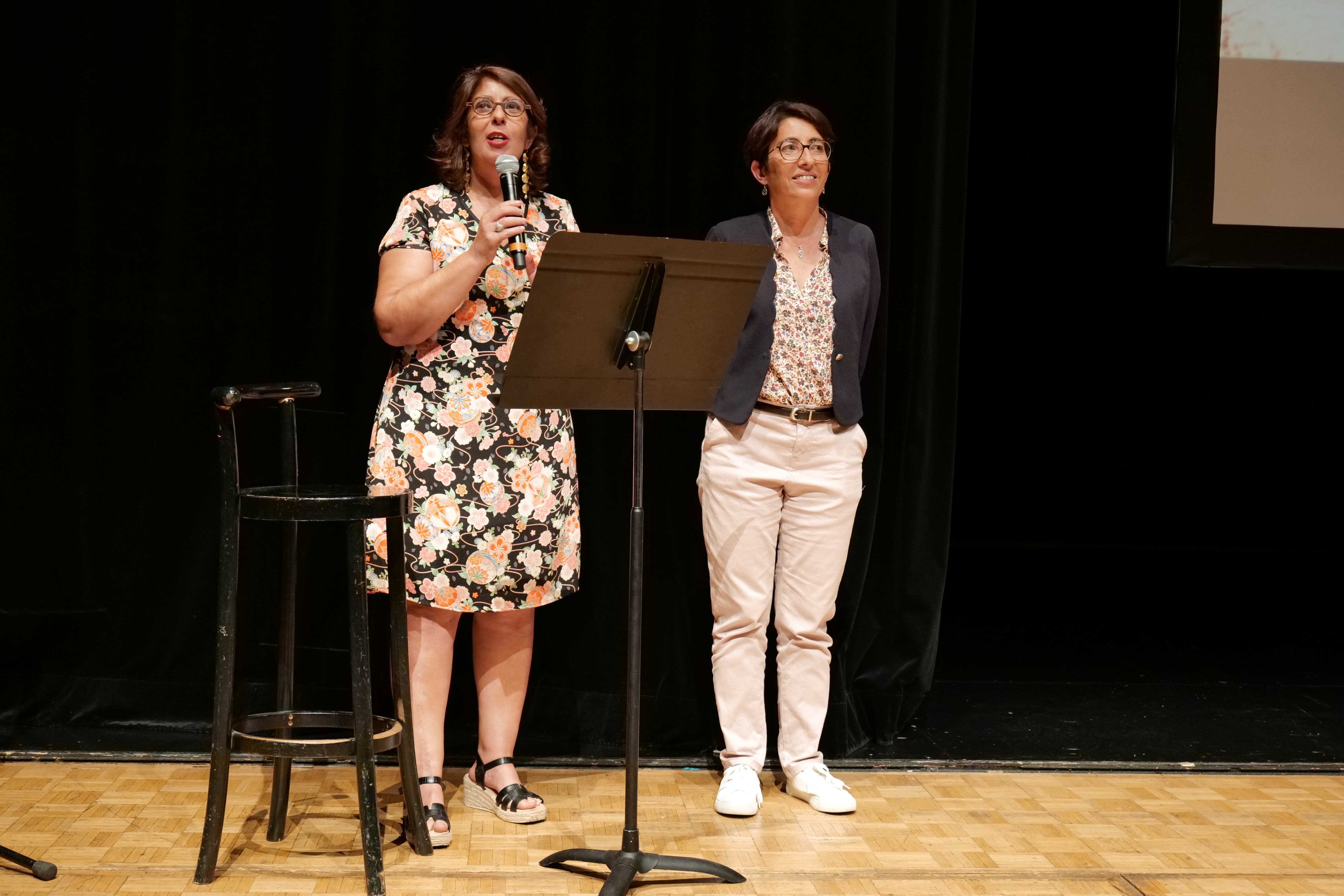 Joséfa Gallardo et Amandine Demore lors de la soirée de présentation de saison.