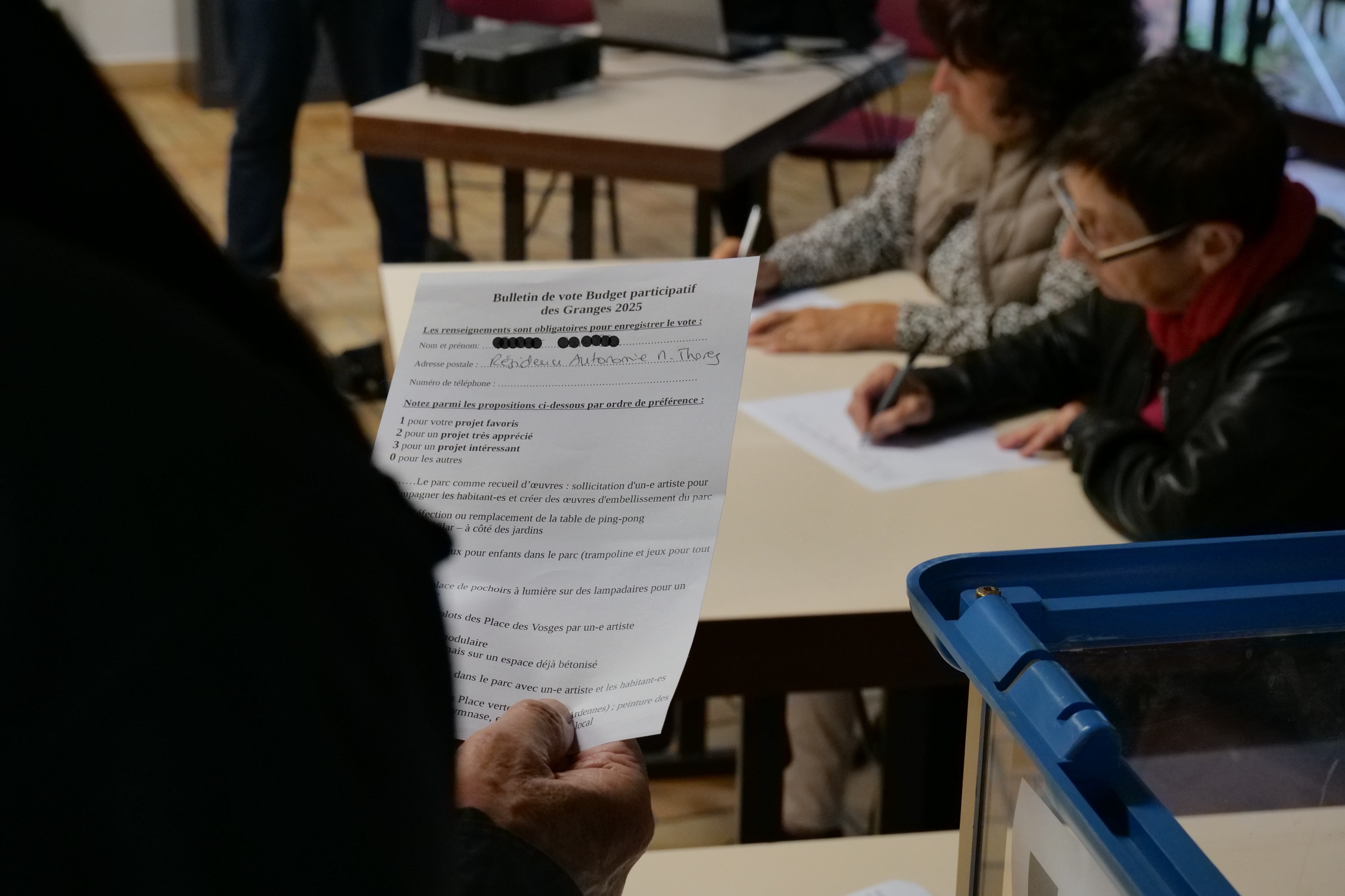 Les habitants pouvaient voter sur internet ou par papier, pour 3 projets maximum.