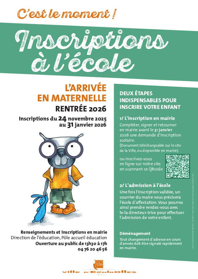 Flyer de l'inscription à l'école pour la rentrée 2026