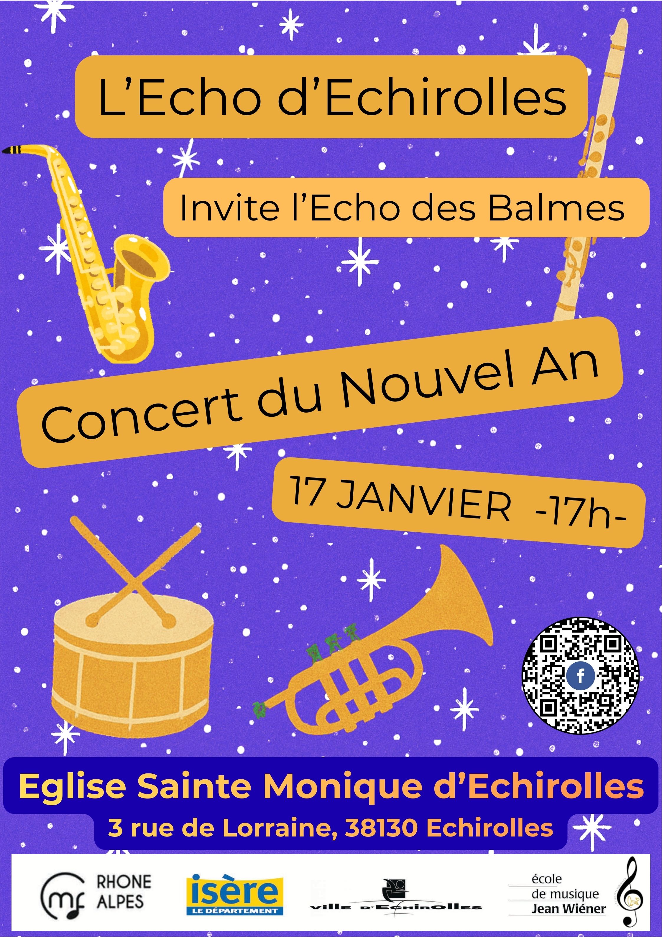 Le concert nouvel an de l'écho d'Échirolles aura lieu le 17 janvier