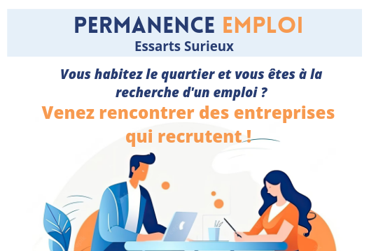 Visuel avec deux personnes en entretien