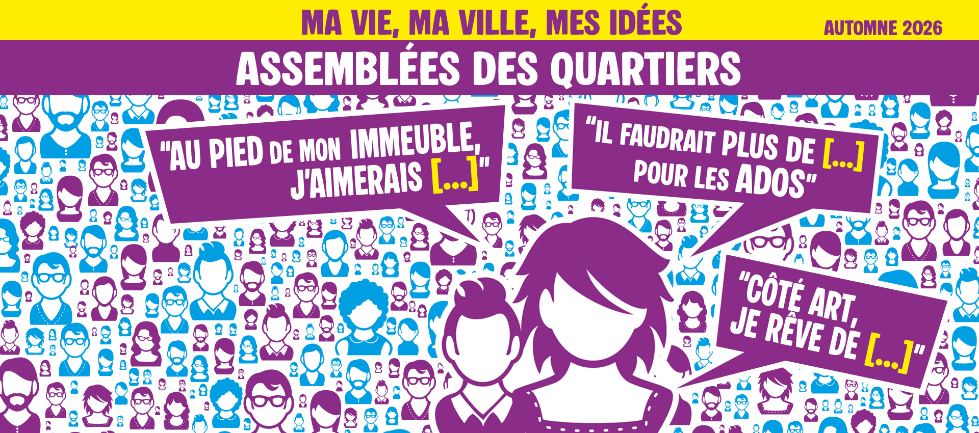 Visuel des assemblées avec pictogrammes représentant des habitants