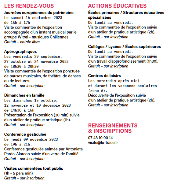 Les événéments autour de l'exposition