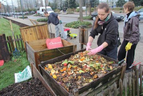 Le site de compostage au square Champ-de-la-Rousse