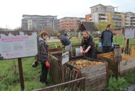 Le site de compostage au square Champ-de-la-Rousse