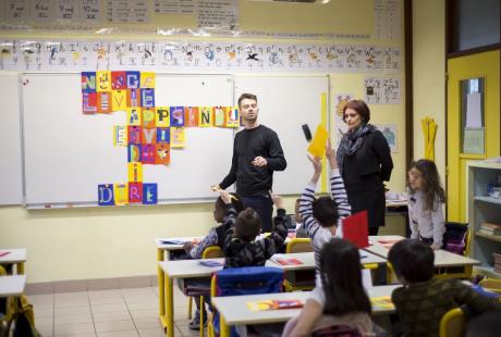 Atelier à l'école Marat