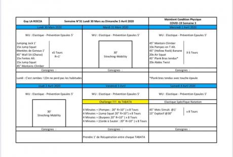 entrainement ncalp 3 / coronavirus