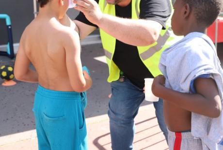 Un stand de simulation sur la conduite en état d'ébriété à l'aide de lunette était également proposé.