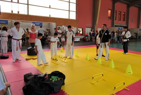 Les curieux pouvaient s'essayer au taekwondo.