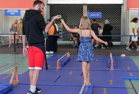 Une nouveauté en démonstration cette année : la slackline !