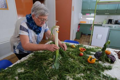 L'atelier coloré "Paysage de fruits et légumes" a laissé l'imagination opérer.