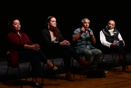 Rachid Mendjeli, Cristèle Bernard (docteur-es en sciences politiques) et Rachida Belrhali (professeure de droit public à l’UGA)