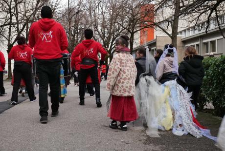 L'association de batucada antillaise et guyanaise Kann’a Vaval accompagnait le défilé.