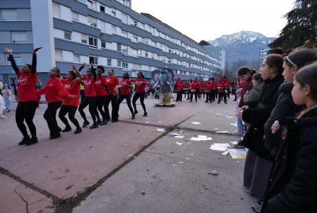 L'association de batucada antillaise et guyanaise Kann’a Vaval accompagnait le défilé.