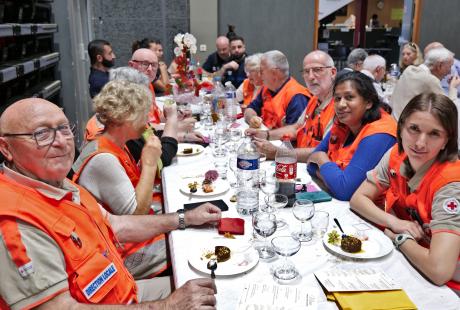 La Croix Rouge, partenaire du banquet, assurait le bon déroulement de la journée