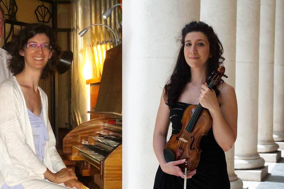 L'organiste Marie-Anne Cohu-Cabaret et la violoniste Maïté Louis