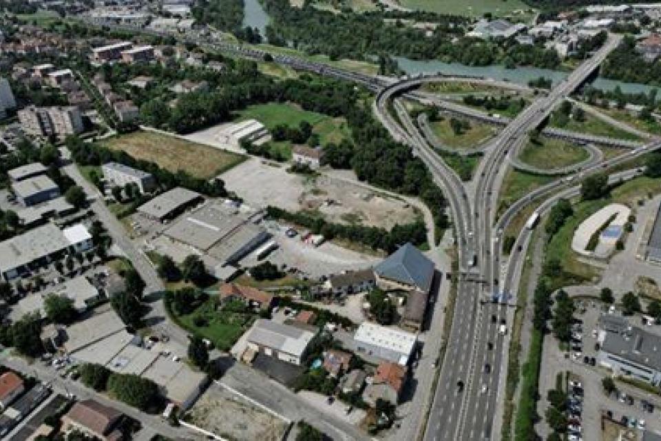 Vue aérienne de l'échangeur du Rondeau.