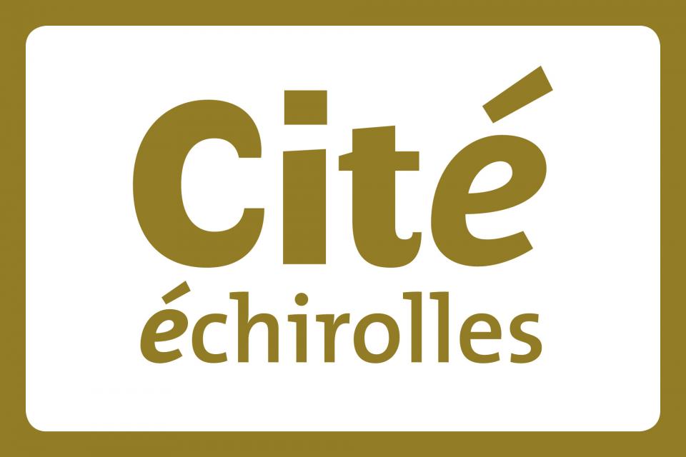 Image avec un encadré doré. Au centre de l'image il est écrit Cité Échirolles.