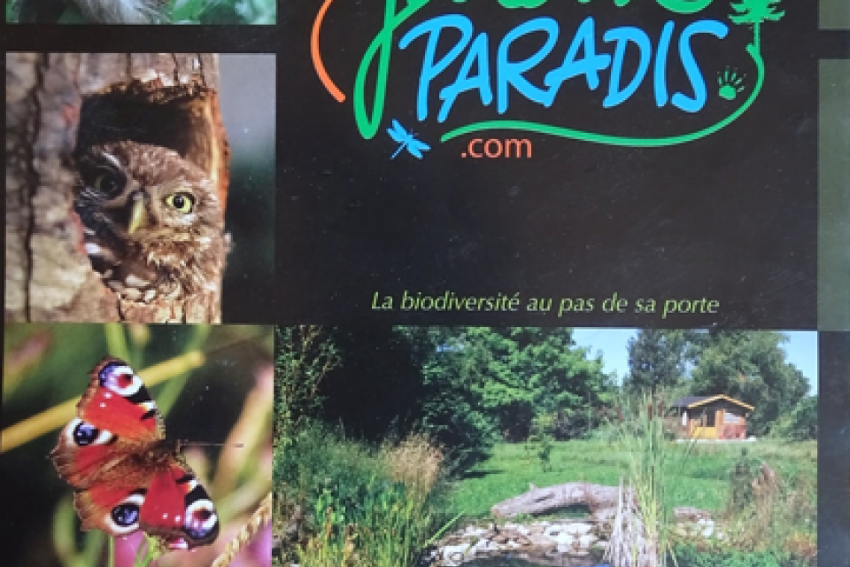 Flyer visite les jardins du paradis avec photos du jardin