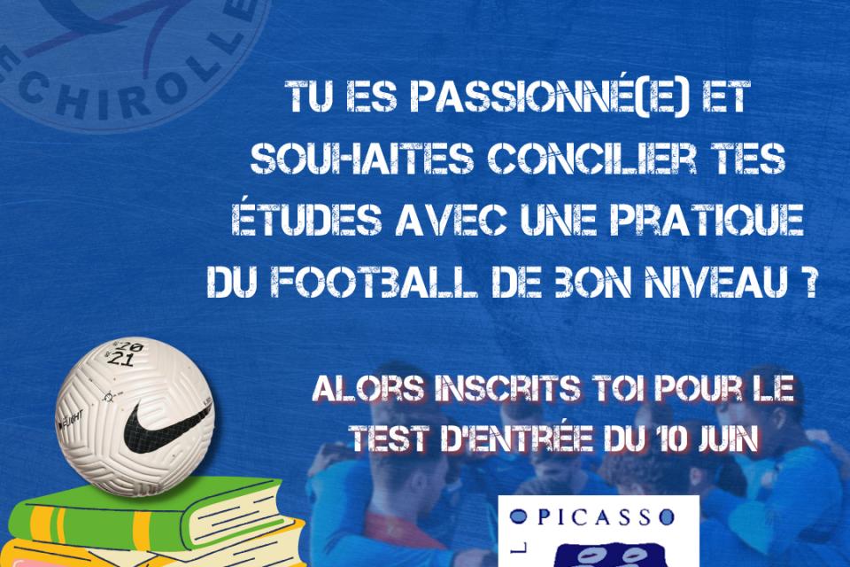 Flyer section sportive de football au collège Pablo Picasso