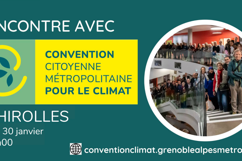 Affiche de la rencontre avec la CCC pour le climat à Echirolles