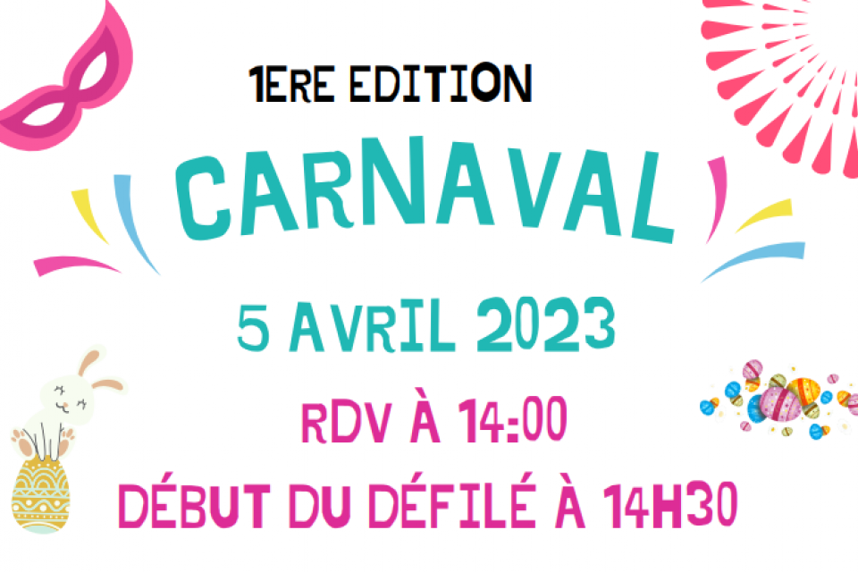 Affiche du carnaval et de la chasse aux oeufs 