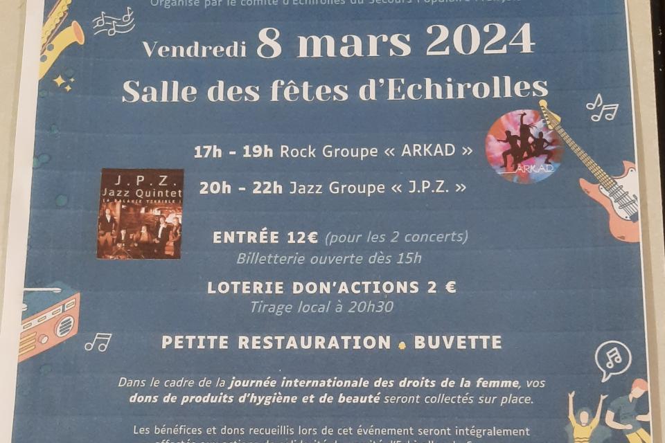Affiche pour le concert du Secours Populaire