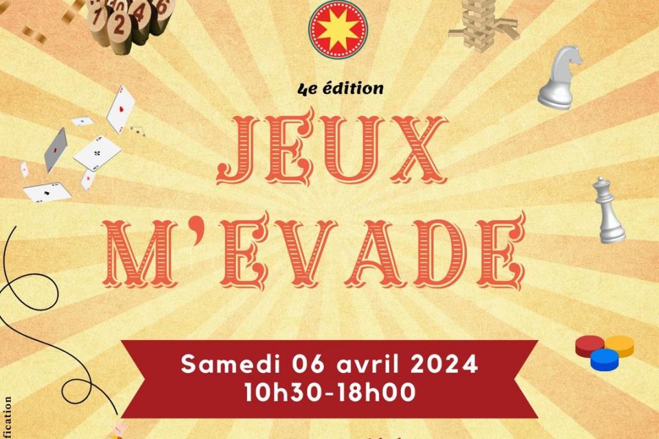 Affiche de la journée JEUX M'ÉVADE organisé par Évade