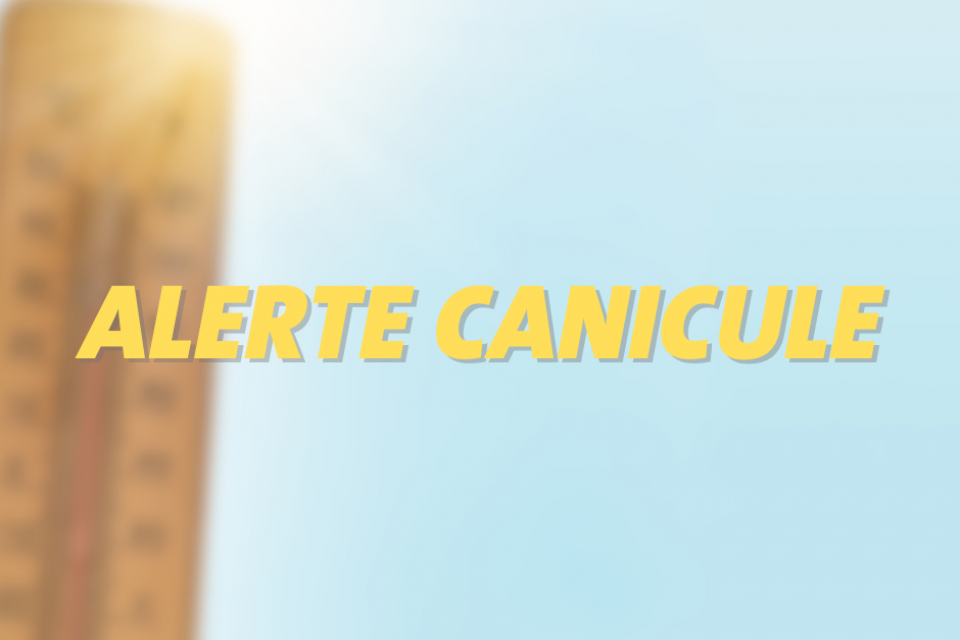Alerte canicule Alerte canicule avec photo du soleil et d'un thermomètre